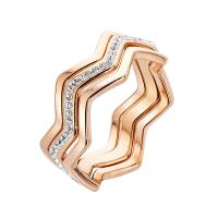Partículas de acero anillo, diverso tamaño para la opción & para mujer & con diamantes de imitación, color de rosa dorada, 6mm, Vendido por UD