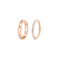 Partículas de acero anillo, Donut, diverso tamaño para la opción & para mujer & con diamantes de imitación & hueco, color de rosa dorada, 4mm,2mm, Vendido por UD