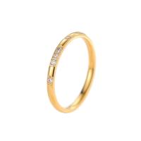 Partículas de acero anillo, Donut, diverso tamaño para la opción & para mujer & con diamantes de imitación, más colores para la opción, 2mm, Vendido por UD