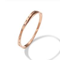 Titanium Steel Bangle Donut Vacuum Ion Plating for woman & with rhinestone 6mm Inner Approx 61mm Sold By PC