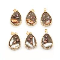 Freshwater Pearl Pendants Brass with Freshwater Pearl & Resin Teardrop gold color plated DIY nickel lead & cadmium free Sold By PC