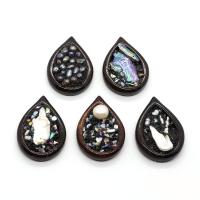 Freshwater Pearl Pendants, Resin, with Freshwater Pearl, Teardrop, DIY & different styles for choice, 30x42mm, Sold By PC