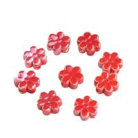 Glazed Porcelain Beads, Flower, printing, DIY, more colors for choice, 14x6mm, Sold By PC