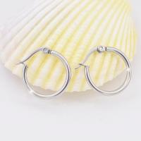 Stainless Steel Hoop Earring 304 Stainless Steel machine polished fashion jewelry & DIY & Unisex original color Sold By Pair