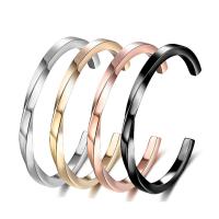 304 Stainless Steel Cuff Bangle, Vacuum Ion Plating, fashion jewelry & polished & Unisex, more colors for choice, 60mm, Sold By PC