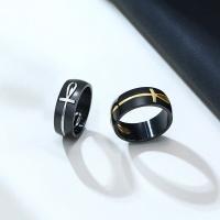 Stainless Steel Finger Ring 304 Stainless Steel Vacuum Ion Plating fashion jewelry & for man 8mm Sold By PC