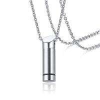 Нержавеющая сталь 304 Синерарная шкатулка ожерелье, ювелирные изделия моды & Мужская, оригинальный цвет, 10x37.50mm, длина:Приблизительно 19.69 дюймовый, продается PC