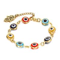 Bracelet Evil Eye bijoux, Acier inoxydable 304, avec chalumeau, avec 1.38inch chaînes de rallonge, bijoux de mode & pour femme, 8mm, Longueur:Environ 6.89 pouce, Vendu par PC