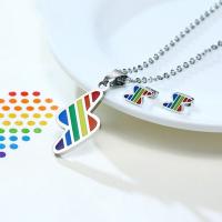 Titan Stål Halsband, Blixt Symbol, mode smycken & Unisex & olika stilar för val, 16*29mm,10*6mm, Längd Ca 23.6 inch, Säljs av PC
