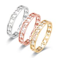 Titanium Steel Bangle Round plated fashion jewelry & for woman & with rhinestone & hollow Inner Approx Sold By PC