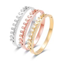 Acier titane bracelet ordinaire, Rond, Placage, bijoux de mode & pour femme & avec strass, plus de couleurs à choisir, Diamètre intérieur:Environ 60x50mm, Vendu par PC