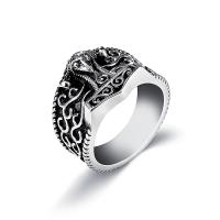304 Stainless Steel Finger Ring Round plated fashion jewelry & for man silver-grey Sold By PC