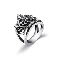 304 nehrđajućeg čelika Finger Ring, Kruna, pozlaćen, modni nakit & različite veličine za izbor & za čovjeka, srebrno-siva, Prodano By PC