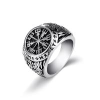 Stainless Steel Finger Ring 304 Stainless Steel Round plated fashion jewelry & for man silver-grey Sold By PC
