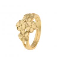 Кубический циркон микро проложить кольцо-латунь, Латунь, плакирован золотом, Регулируемый & инкрустированное микро кубического циркония & Женский, продается PC