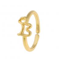 Messing Manchet Finger Ring, gold plated, Verstelbare & uniseks, Verkocht door PC