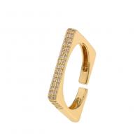 Cubic Zirconia Micro Pave Brass Ring, gold color plated, Adjustable & Unisex & different styles for choice & micro pave cubic zirconia, Sold By PC