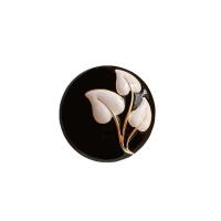Enamel Brooch Zinc Alloy Round gold color plated Unisex nickel lead & cadmium free 35mm Sold By Lot