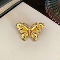 Enamel Brooch Zinc Alloy Butterfly gold color plated for woman nickel lead & cadmium free Sold By Lot