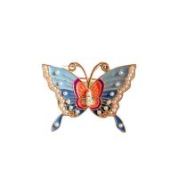 Tibetan Style Brooches, with Plastic Pearl, Butterfly, gold color plated, different styles for choice & for woman & enamel, nickel, lead & cadmium free, 30x40mm, 10PCs/Lot, Sold By Lot
