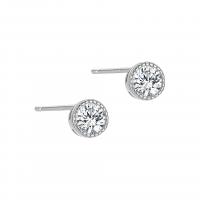 925 Sterling Silver Stud Earring, plated, different size for choice & for woman & with rhinestone, more colors for choice, Sold By Pair