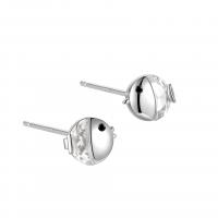 925 Sterling Silver Stud Earring, Fish, plated, for woman & with rhinestone, more colors for choice, 6mm, Sold By Pair