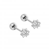 925 Sterling Silver Stud Earring, plated, for woman & with rhinestone, more colors for choice, 3.50mm, Sold By Pair