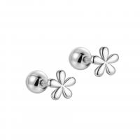 925 Sterling Silver Stud Earring, Flower, plated, for woman, more colors for choice, 4.20mm, Sold By Pair