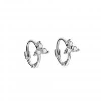 925 Sterling Silver Lever Back Earring, plated, for woman & with rhinestone, more colors for choice, 8x10.50mm, Sold By Pair