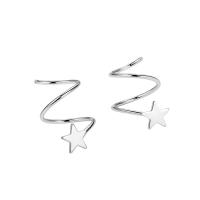 925 Sterling Silver Earring Wrap Star plated for woman Sold By Pair