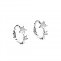 925 Sterling Silver Lever Back Earring, plated, for woman & with rhinestone, more colors for choice, 9x11mm, Sold By Pair