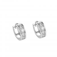 925 Sterling Silver Huggie Hoop Earring Finding plated for woman & with rhinestone Sold By Pair