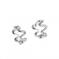 925 Sterling Silver Lever Back Earring Wave plated for woman Sold By Pair