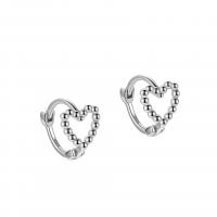 925 Sterling Silver Lever Back Earring, Heart, plated, for woman & hollow, more colors for choice, 7.30x9.50mm, Sold By Pair