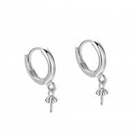 925er Sterling Silber Huggie Hoop Ohrringe finden, plattiert, für Frau, keine, 7.50x10mm, verkauft von Paar
