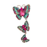 Rhinestone Brooch Zinc Alloy with Glass Rhinestone Butterfly fashion jewelry & for woman & with rhinestone nickel lead & cadmium free Sold By PC