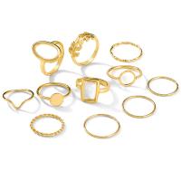 سبائك الزنك خاتم مجموعة, مطلي, أحد عشر قطعة & مجوهرات الموضة & للجنسين, المزيد من الألوان للاختيار, النيكل والرصاص والكادميوم الحرة, تباع بواسطة تعيين