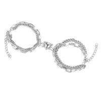 Par armbånd og Armbånd, Zinc Alloy, med 1.77inch extender kæde, 2 stykker & mode smykker & Unisex, nikkel, bly & cadmium fri, Længde Ca. 6.3 inch, Solgt af sæt