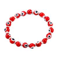 Evil Eye Jewelry Bracelet, Lampwork, with Hematite, fashion jewelry & Unisex, more colors for choice, 8mm, Length:Approx 6.3 Inch, Sold By PC