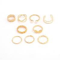 Zinc Alloy Ring Set with Plastic Pearl plated nine pieces & fashion jewelry & Unisex nickel lead & cadmium free 1.8cm Sold By Set