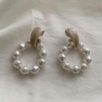 Acrylic Drop Earring with Plastic Pearl fashion jewelry & detachable & for woman 30mm Sold By Pair