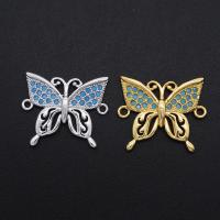 Cubic Zirconia Micro Pave Brass Connector Butterfly micro pave cubic zirconia Sold By Bag