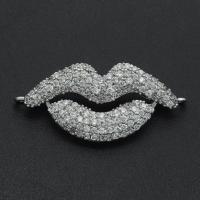 Cubic Zirconia Micro Pave Brass Connector Lip micro pave cubic zirconia Sold By Bag