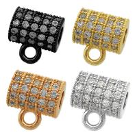 Cubic Zirconia Micro Pave Brass Pendant, micro pave cubic zirconia, more colors for choice, 8x7.50mm, 3PCs/Bag, Sold By Bag