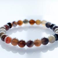 Agate Jewelry Bracelet Persian Gulf Agate polished for woman mixed colors Length Approx 21 cm Sold By PC