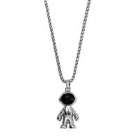 Stainless Steel Jewelry Necklace with Zinc Alloy Astronaut polished fashion jewelry & Unisex & enamel original color Length 70 cm Sold By PC