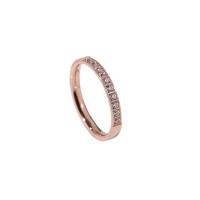 Titanium Steel Finger Ring Donut Vacuum Ion Plating & for woman & with rhinestone 2mm Sold By PC