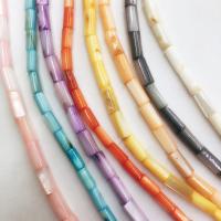 Natural Freshwater Shell Beads, Column, DIY, more colors for choice, 4x8mm, Sold Per Approx 39 cm Strand