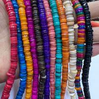 Natural Freshwater Shell Beads Flat Round DIY 6-6.5mm Approx Sold By Strand