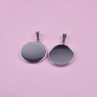 Stainless Steel Pendant Setting, 304 Stainless Steel, Round, polished, DIY & different size for choice, original color, Sold By PC